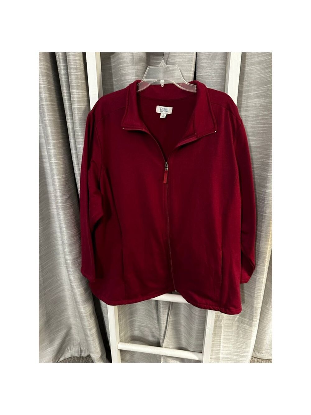 Croft & Barrow Red Full Zip Jacket 3X
